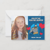 Carte De Correspondance Batman Cœurs | Joyeuse Saint-Valentin (Devant)