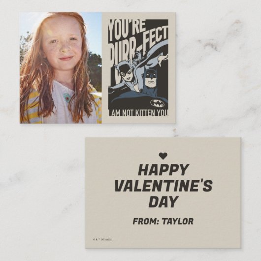 Carte De Correspondance Batman Valentine | Catwoman - Tu es parfaite (Devant / Derrière)