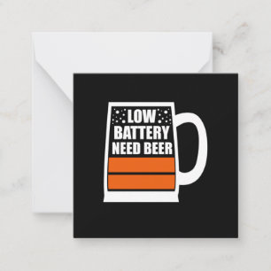 Carte De Correspondance Batterie faible Besoin de bière