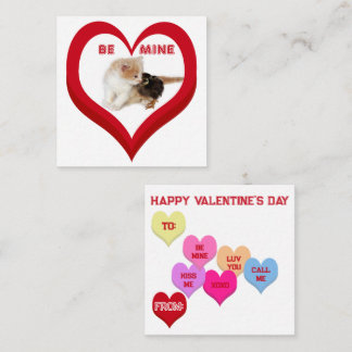 Carte De Correspondance BE MINE Valentine's Critters Conversation Hearts