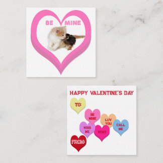 Carte De Correspondance BE MINE Valentine's Critters Conversation Hearts