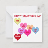 Carte De Correspondance BE MINE Valentine's Critters Conversation Hearts (Dos)