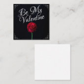 Carte De Correspondance Be My Valentine - Rose rouge foncé (Devant / Derrière)