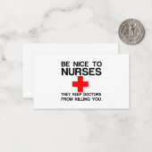 CARTE DE CORRESPONDANCE BE NICE TO NURSES (Devant/Arrière en situation)