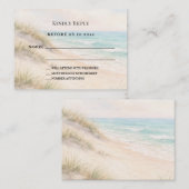 Carte De Correspondance Beach coastal wedding response RSVP (Devant / Derrière)
