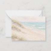 Carte De Correspondance Beach coastal wedding response RSVP (Dos)