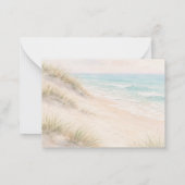Carte De Correspondance Beach coastal wedding response RSVP (Dos)