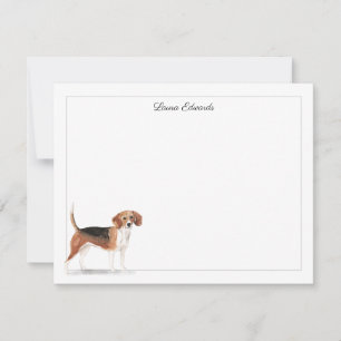 Carte De Correspondance Beagle Chien Gris Bordure personnalisée Papier à l