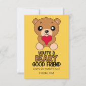 Carte De Correspondance Beary Good Friend Kids Valentine Card (Devant)