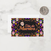 Carte De Correspondance Beau crâne avec Fleurs Día de los Muertos (Devant/Arrière en situation)