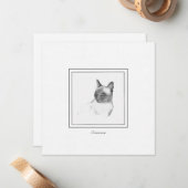 Carte De Correspondance Beau dessin de chaloupe de chats siamois (Devant/Arrière en situation)