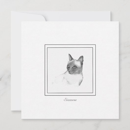 Carte De Correspondance Beau dessin de chaloupe de chats siamois (Devant)