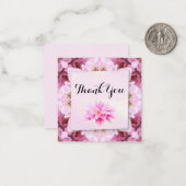 Carte De Correspondance Beau Merci à fleurs roses (Devant/Arrière en situation)