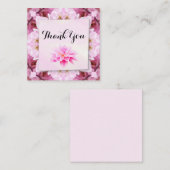 Carte De Correspondance Beau Merci à fleurs roses (Devant / Derrière)