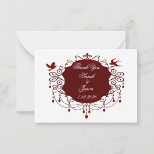 Carte De Correspondance Beau Merci Red Birds
