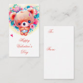 Carte De Correspondance Beau ours de Saint Valentin (Devant / Derrière)