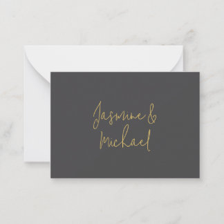 Carte De Correspondance Beaux Noms De Couple De Calligraphie Élégante Gris
