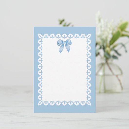 Carte De Correspondance Bébé Bleu Bow à pois & Classique et Charmant (Debout devant)