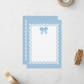 Carte De Correspondance Bébé Bleu Bow à pois & Classique et Charmant (Devant/Arrière en situation)