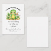 Carte De Correspondance Bébé dinosaure mignon Merci (Devant / Derrière)