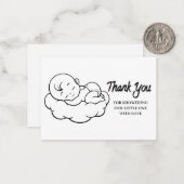 Carte De Correspondance Bébé dormant sur le Merci nuageux (Devant/Arrière en situation)