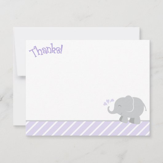 Carte De Correspondance Bébé éléphant gris pourpre moderne Shower (Devant)