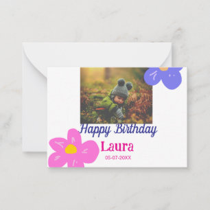 Carte De Correspondance Bébé enfants 1er anniversaire ajouter nom date ajo