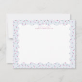 Carte de correspondance bébé florale pastel à bord (Devant)
