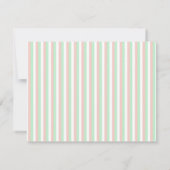 Carte De Correspondance Bébé Hérisson sur Pastel Candy Stripes rose & Ment (Dos)