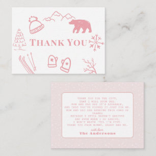 Carte De Correspondance Bébé il fait froid dehors Rose Merci pour la Baby