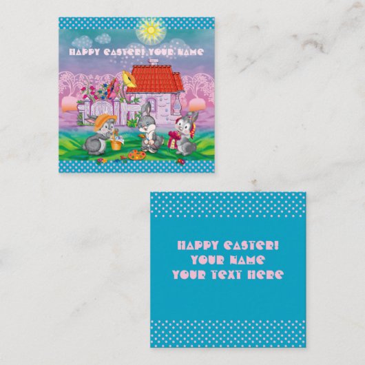 Carte De Correspondance Bébé lapin petit (Devant / Derrière)