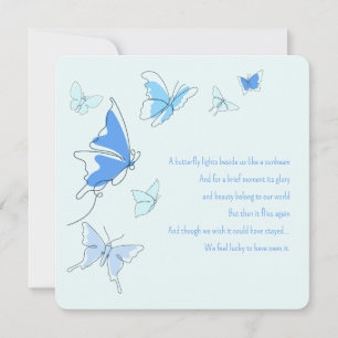 Carte De Correspondance Bébé Perte bébé Garçon Bleu Papillons Fils Sympath