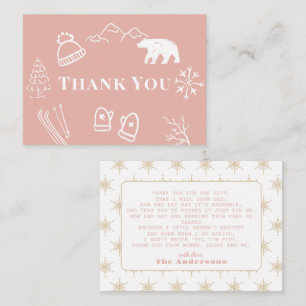 Carte De Correspondance Bébé Rose Il Fait Froid Dehors Remerciement pour B