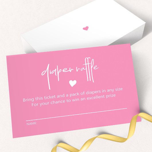 Carte De Correspondance Bébé rose vif Fille Douche Déchets Raffle