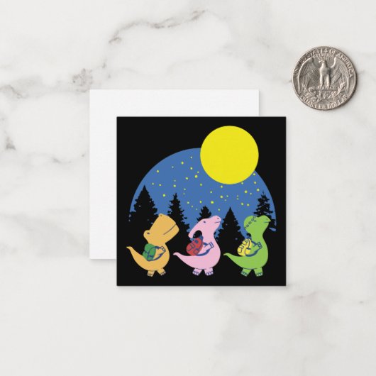 Carte De Correspondance Bébés Dinosaures Rentrent à l'École (Devant/Arrière en situation)