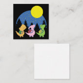 Carte De Correspondance Bébés Dinosaures Rentrent à l'École (Devant / Derrière)