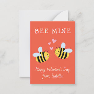 Carte De Correspondance BEE MINE Classe Valentine Rouge