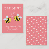 Carte De Correspondance BEE MINE Classroom valentine Pink Note Card (Devant / Derrière)