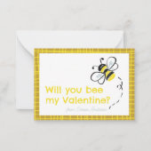 Carte De Correspondance Bee My Valentine, salle de classe illustrée Valent (Devant)