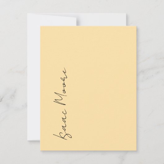 Carte De Correspondance Beige Cream Plain Elegant Script Calligraphy Name (Devant)