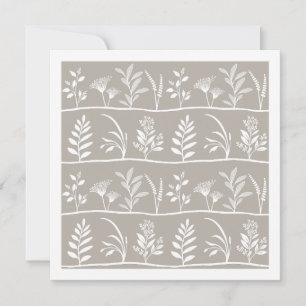 Carte De Correspondance Beige Taupe Neutre Sérénade Botanique Minimaliste