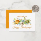 Carte De Correspondance belle aquarelle citrouille fête de grâces (Devant/Arrière en situation)