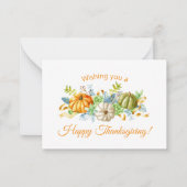 Carte De Correspondance belle aquarelle citrouille fête de grâces (Devant)