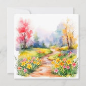 Carte De Correspondance Belle aquarelle Fleurs de printemps (Devant)