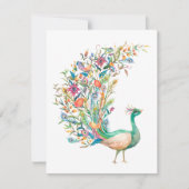 Carte De Correspondance Belle aquarelle vert paon (Devant)