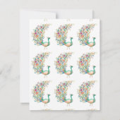 Carte De Correspondance Belle aquarelle vert paon (Dos)