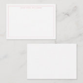 Carte De Correspondance Belle bordure mince rose pâle (Devant / Derrière)