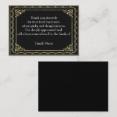 Carte De Correspondance Belle Cadre Or Après Merci Funéraire (Devant / Derrière)