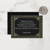 Carte De Correspondance Belle Cadre Or Après Merci Funéraire (Devant/Arrière en situation)