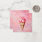 Carte De Correspondance Belle crème glacée Sweet Traitements Valentine's D (Devant/Arrière en situation)